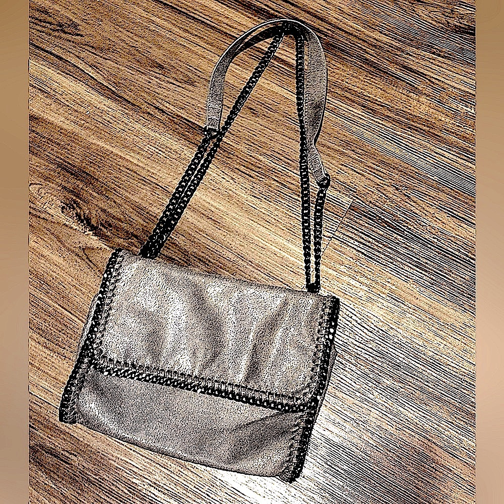 shimmery silver crossbody